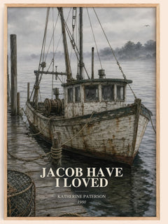 Jacob Have I Loved watercolour book poster by Katherine Paterson – framed literary art print