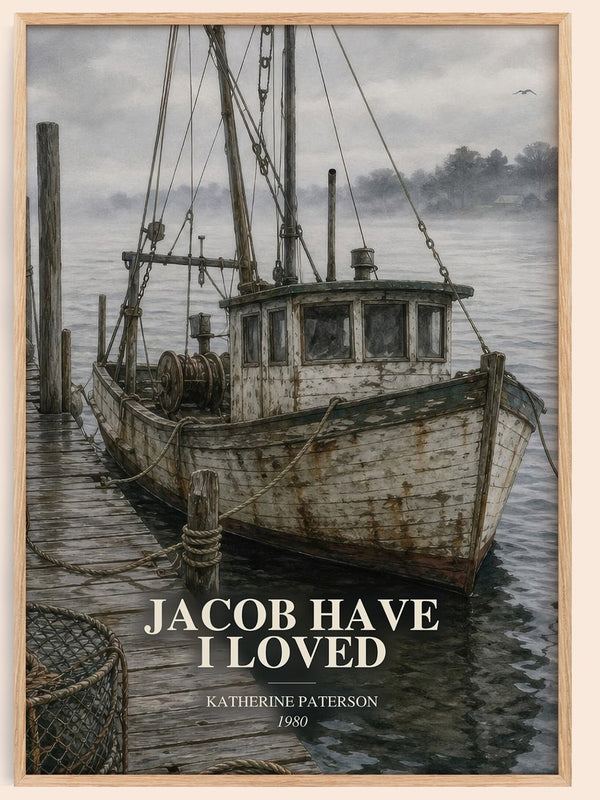 Jacob Have I Loved watercolour book poster by Katherine Paterson – framed literary art print