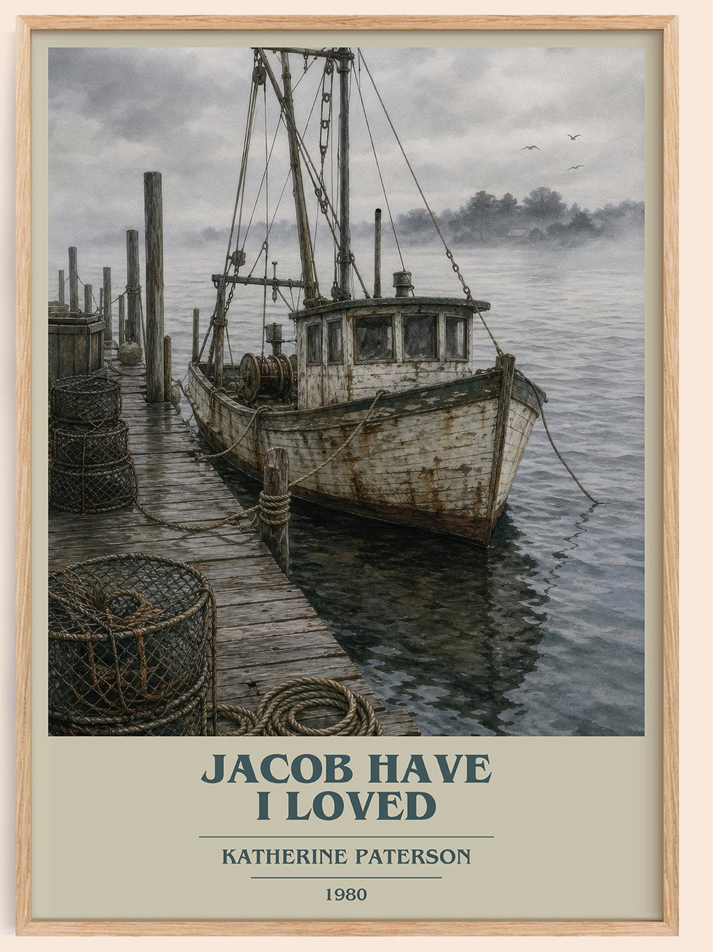 Jacob Have I Loved book cover book poster by Katherine Paterson – framed literary art print
