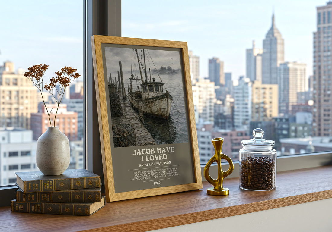 Jacob Have I Loved bookish print framed by window – literary home decor