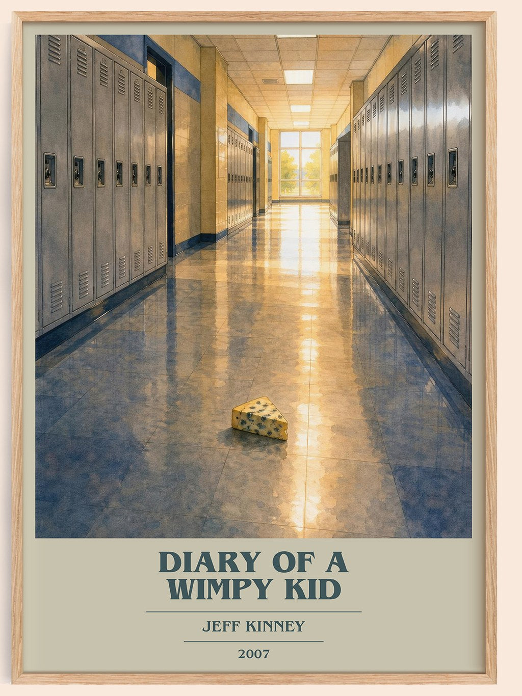 Diary of a Wimpy Kid book cover book poster by Jeff Kinney – framed literary art print
