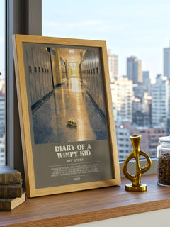 Diary of a Wimpy Kid bookish print framed by window – literary home decor