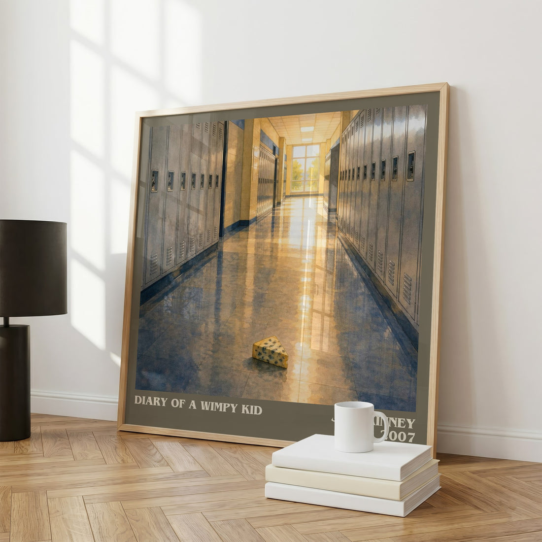 Diary of a Wimpy Kid literary print framed by window – literary home decor