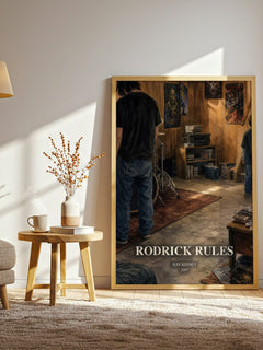 Rodrick Rules watercolour print in frame leaning in hallway – childrens wall art