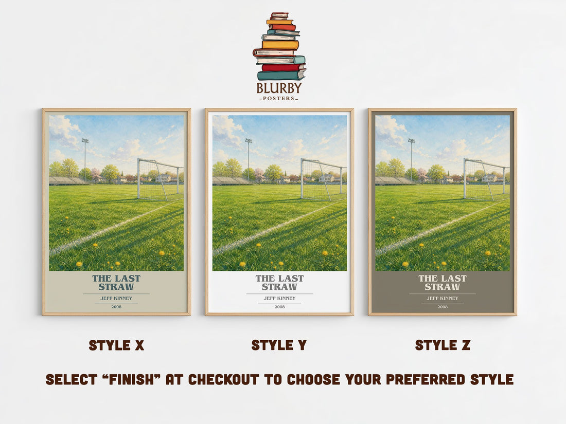 The Last Straw book cover print in frame leaning in hallway – childrens wall art (mockup)