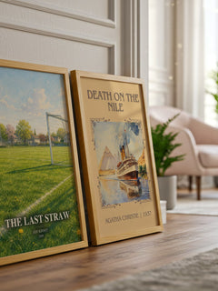 The Last Straw watercolour print framed by window – literary home decor
