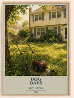 Dog Days book cover book poster by Jeff Kinney – framed literary art print