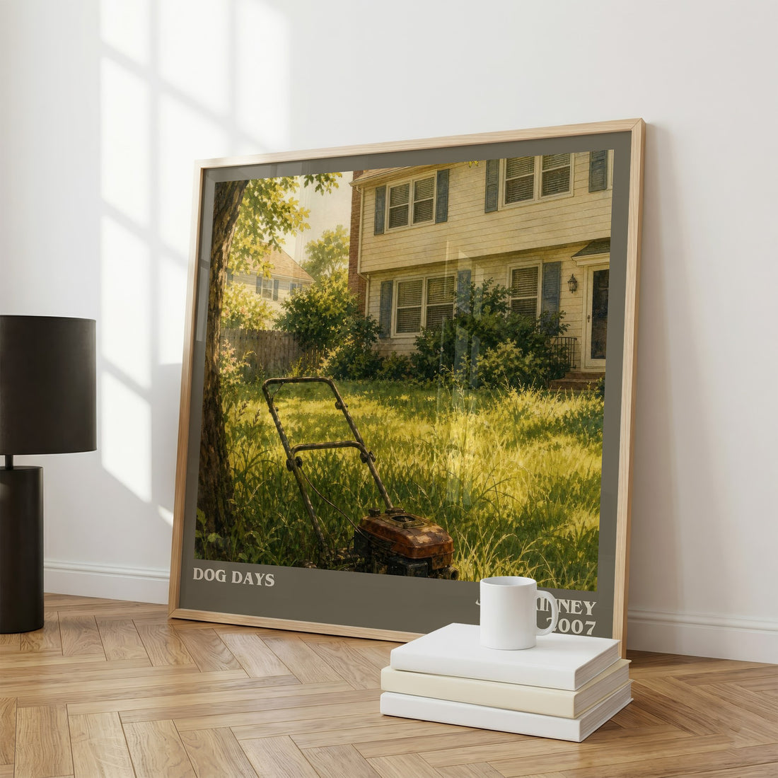 Dog Days literary print framed by window – literary home decor