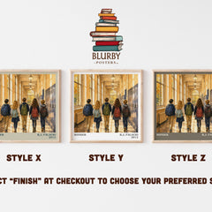 Wonder literary print in frame leaning in hallway – contemporary fiction wall art