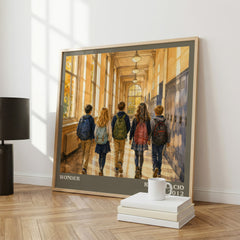 Wonder literary print framed by window – literary home decor