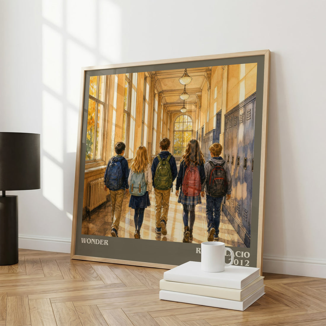 Wonder literary print framed by window – literary home decor