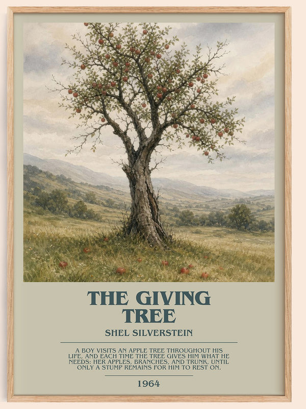 The Giving Tree bookish book poster by Shel Silverstein – framed literary art print