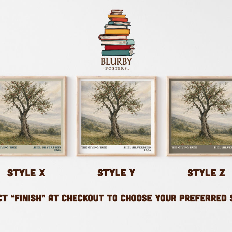 The Giving Tree literary print in frame leaning in hallway – childrens wall art