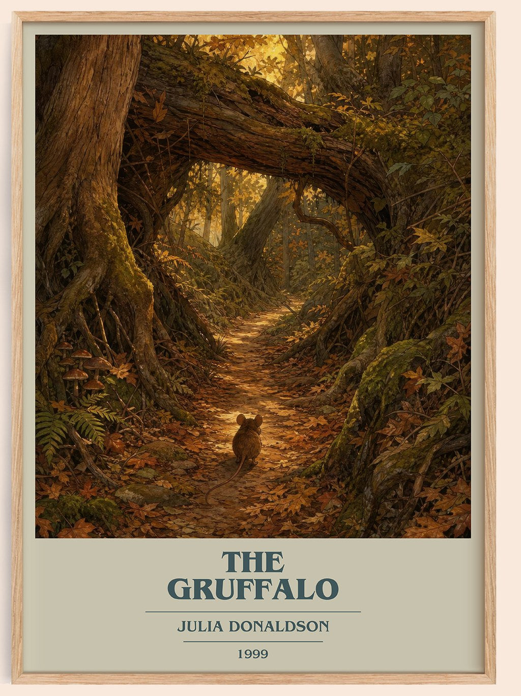 The Gruffalo book cover book poster by Julia Donaldson – framed literary art print