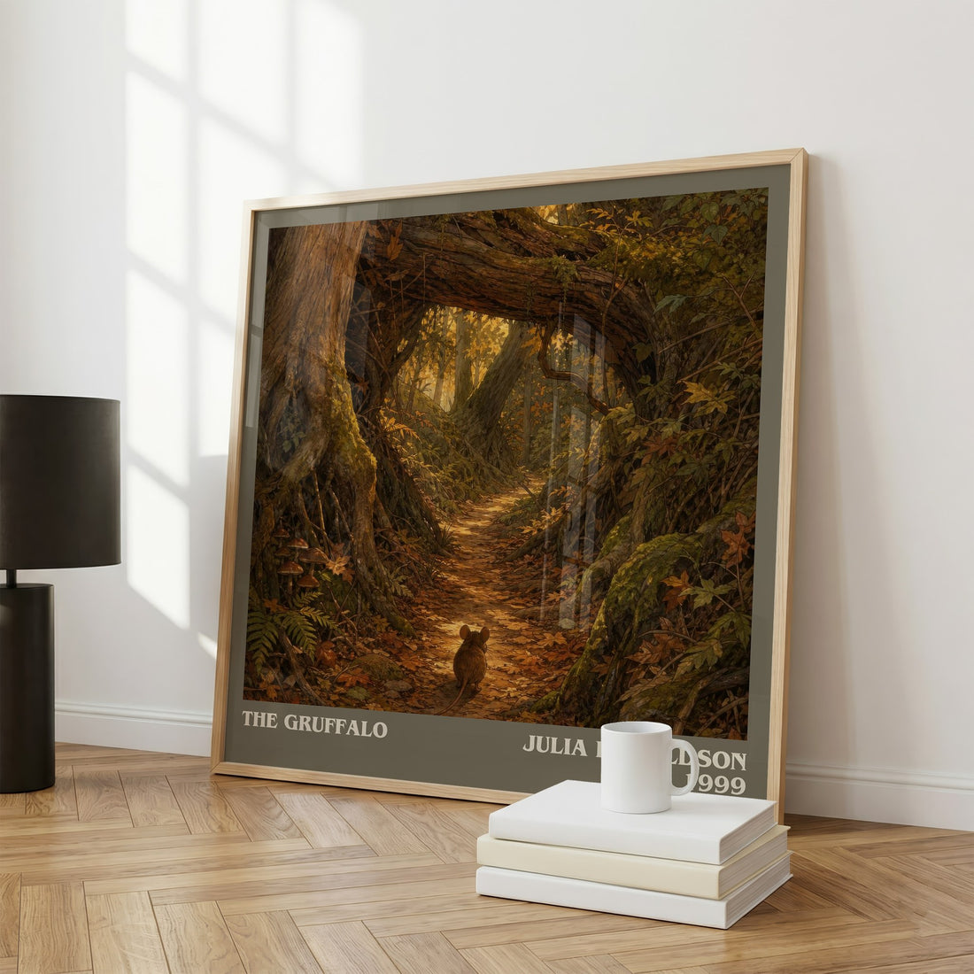 The Gruffalo literary print framed by window – literary home decor