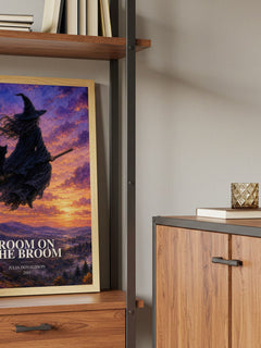 Room on the Broom book watercolour illustration paper finish options – matte satin gloss