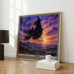 Room on the Broom literary print framed by window – literary home decor