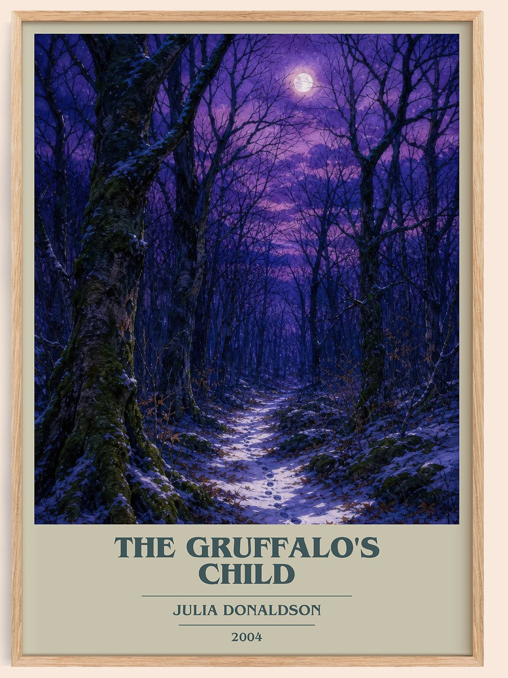 The Gruffalo's Child book cover book poster by Julia Donaldson – framed literary art print