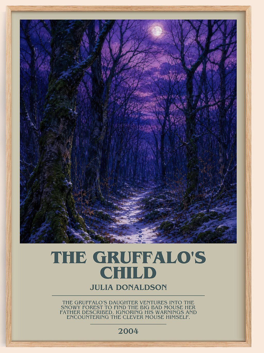 The Gruffalo's Child bookish book poster by Julia Donaldson – framed literary art print