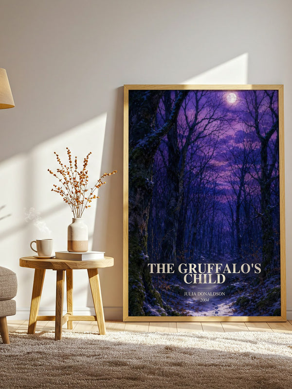 The Gruffalo's Child watercolour print in frame leaning in hallway – childrens wall art