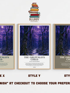 The Gruffalo's Child bookish print in frame leaning in hallway – childrens wall art