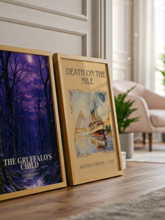 The Gruffalo's Child watercolour print framed by window – literary home decor