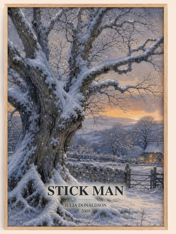 Stick Man watercolour book poster by Julia Donaldson – framed literary art print