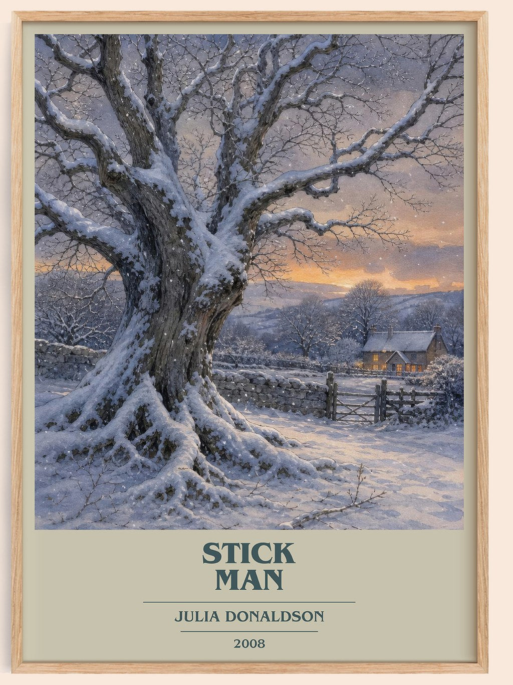 Stick Man book cover book poster by Julia Donaldson – framed literary art print