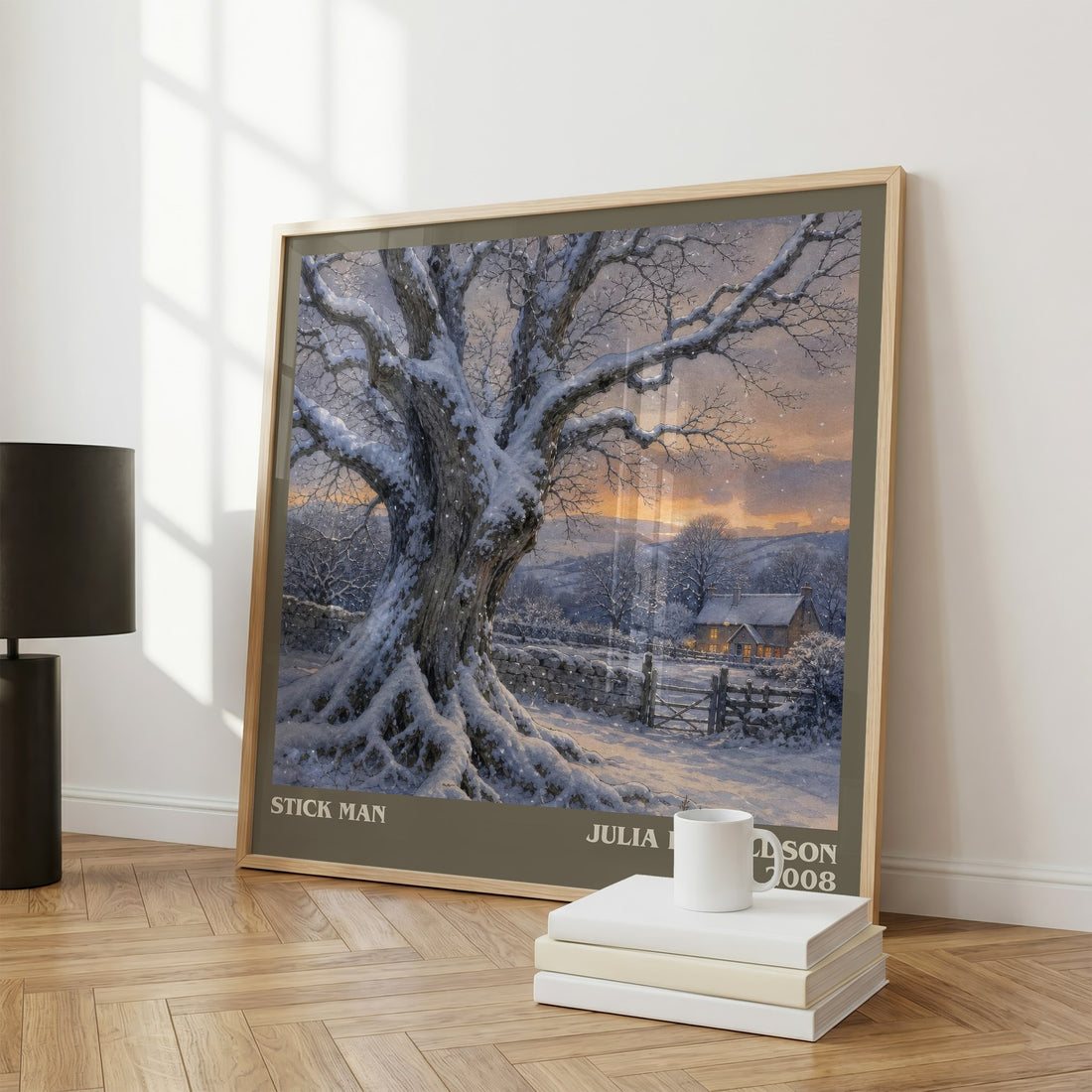 Stick Man literary print framed by window – literary home decor