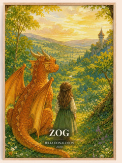 Zog watercolour book poster by Julia Donaldson – framed literary art print