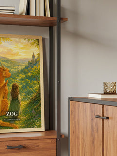 Zog book watercolour illustration paper finish options – matte satin gloss