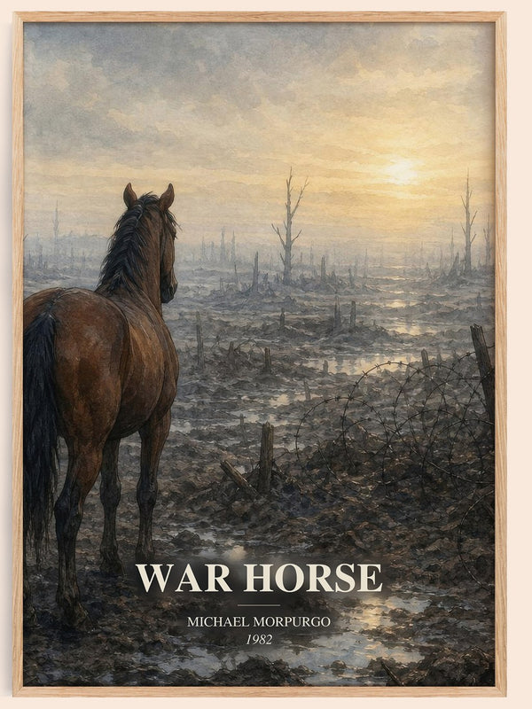 War Horse watercolour book poster by Michael Morpurgo – framed literary art print