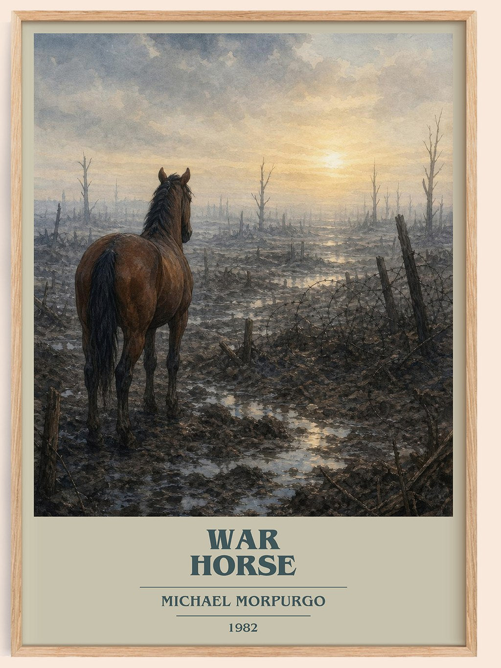 War Horse book cover book poster by Michael Morpurgo – framed literary art print