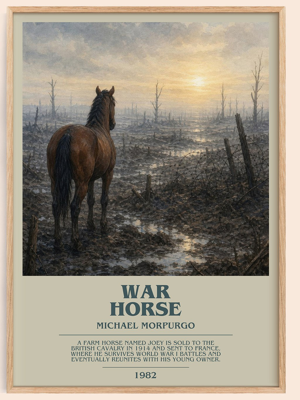 War Horse bookish book poster by Michael Morpurgo – framed literary art print