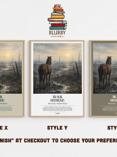 War Horse bookish print in frame leaning in hallway – young adult wall art