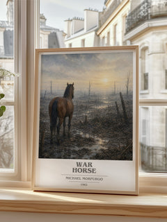 War Horse book cover poster colour and style options – Michael Morpurgo book art
