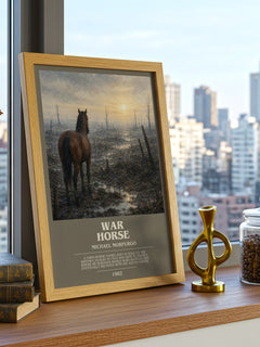 War Horse bookish print framed by window – literary home decor