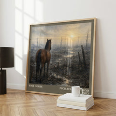 War Horse literary print framed by window – literary home decor