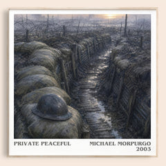 Private Peaceful literary book poster by Michael Morpurgo – framed literary art print