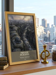 Private Peaceful book cover print framed by window – literary home decor