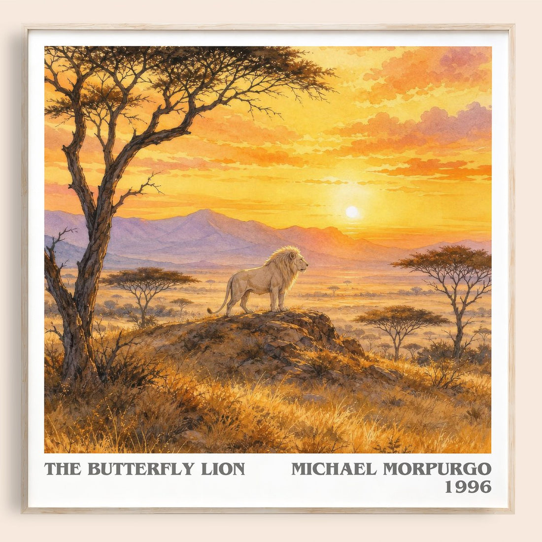 The Butterfly Lion literary book poster by Michael Morpurgo – framed literary art print