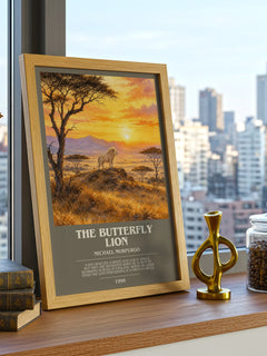 The Butterfly Lion bookish print framed by window – literary home decor