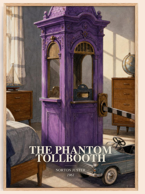 The Phantom Tollbooth watercolour book poster by Norton Juster – framed literary art print