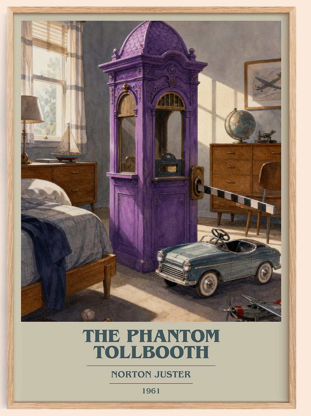 The Phantom Tollbooth book cover book poster by Norton Juster – framed literary art print