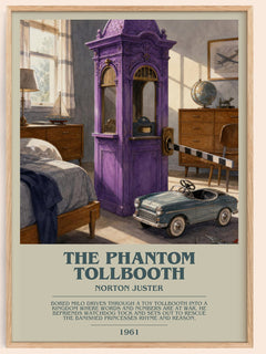 The Phantom Tollbooth bookish book poster by Norton Juster – framed literary art print