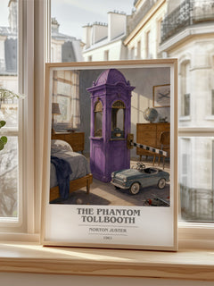 The Phantom Tollbooth book cover poster colour and style options – Norton Juster book art