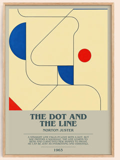 The Dot and the Line bookish book poster by Norton Juster – framed literary art print