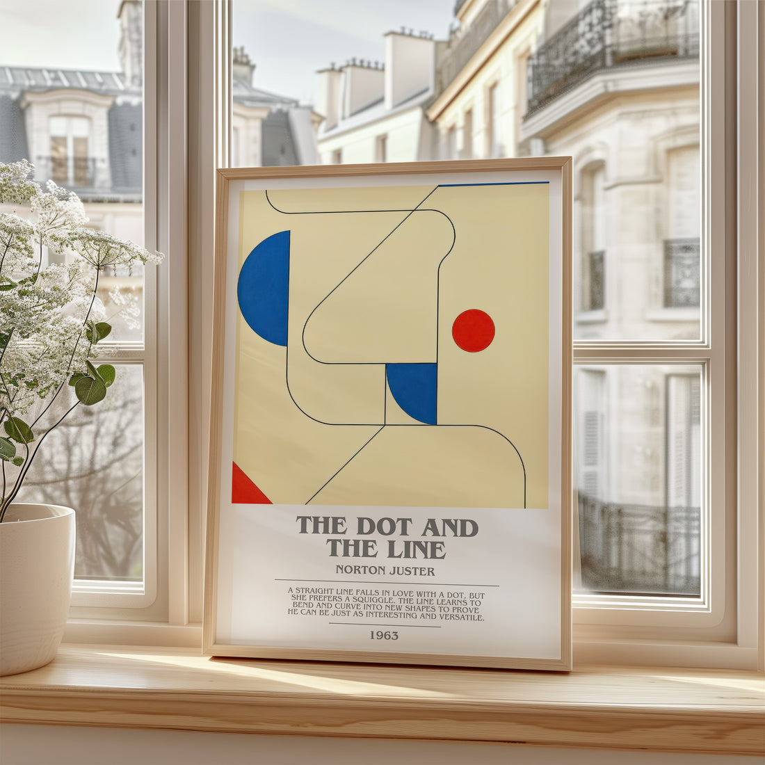 The Dot and the Line bookish poster colour and style options – Norton Juster book art