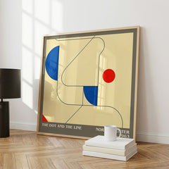 The Dot and the Line literary print framed by window – literary home decor