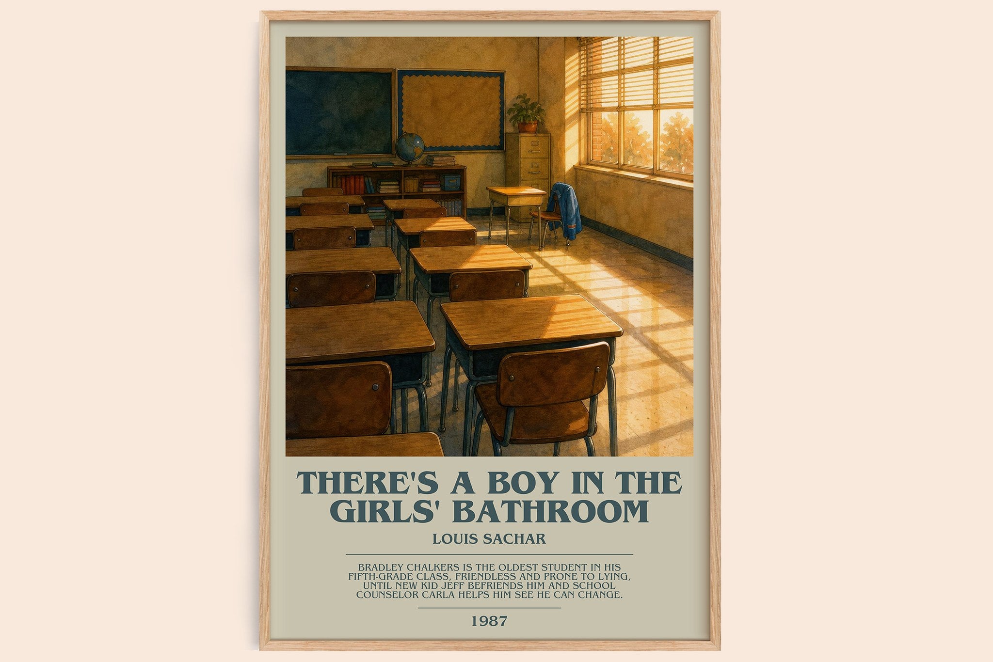 There's a Boy in the Girls' Bathroom Bookish Wall Art by Louis Sachar